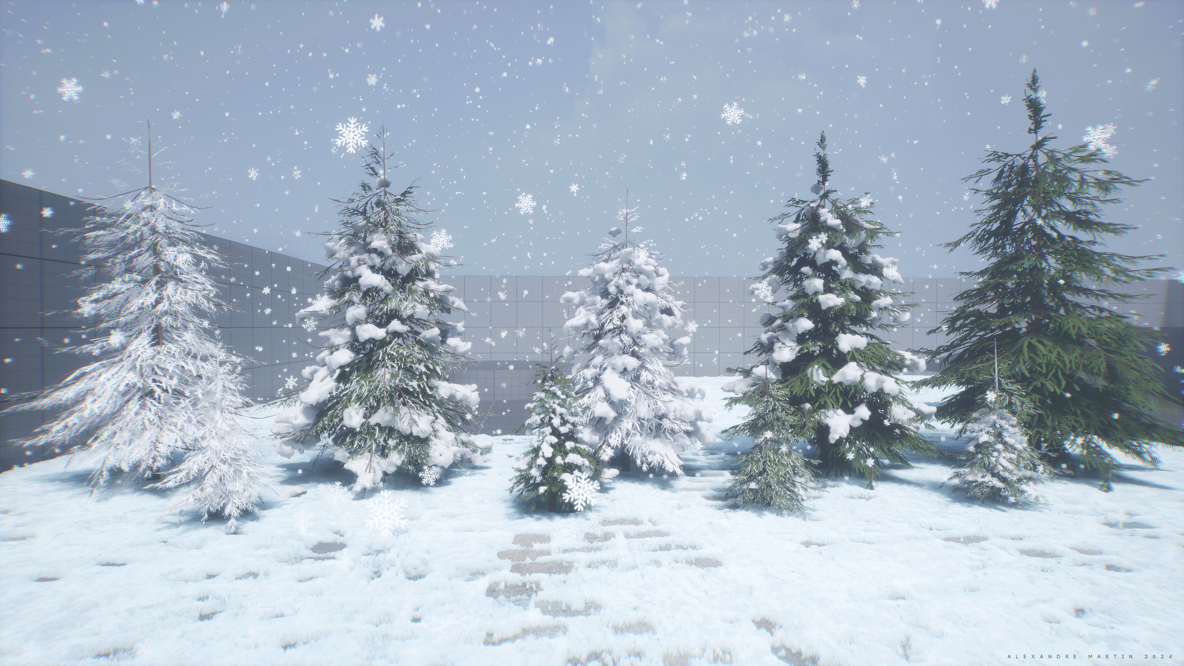 Sapins neige UE5